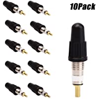 Genrics Núcleos de Válvula Presta - 10pcs Presta Válvula Vástago Tapas + 10 unids Válvula Núcleos de Latón- Presta Valve…